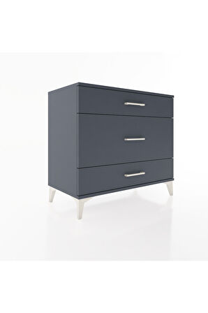 Hyperion Şifonyer 3 Çekmeceli 88x44x80 Antrasit-Antrasit