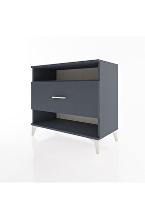 Hyperion Şifonyer Tek Raflı Tek Çekmeceli 88x44x80 Antrasit-Antrasit
