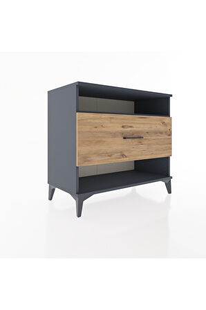 Hyperion Şifonyer Tek Raflı Tek Çekmeceli 88x44x80 Antrasit-Çam