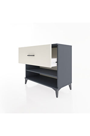 Hyperion Şifonyer Tek Raflı Tek Çekmeceli 88x44x80 Antrasit-Aytaşı