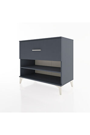 Hyperion Şifonyer Tek Raflı Tek Çekmeceli 88x44x80 Antrasit-Antrasit