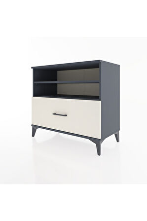 Hyperion Şifonyer 2 Raflı Tek Çekmeceli 88x44x80 Antrasit-Aytaşı