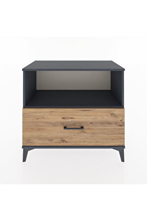Hyperion Şifonyer Tek Raflı Tek Çekmeceli 88x44x80 Antrasit-Çam