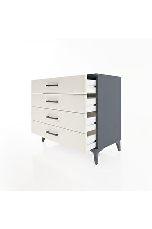 Hyperion Şifonyer 4 Çekmeceli 88x44x80 Antrasit-Aytaşı