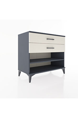 Hyperion Şifonyer Tek Raflı 2 Çekmeceli 88x44x80 Antrasit-Aytaşı