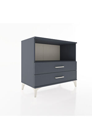 Hyperion Şifonyer Tek Raflı 2 Çekmeceli 88x44x80 Antrasit-Antrasit