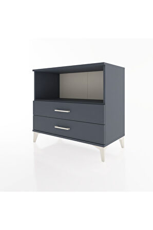 Hyperion Şifonyer Tek Raflı 2 Çekmeceli 88x44x80 Antrasit-Antrasit