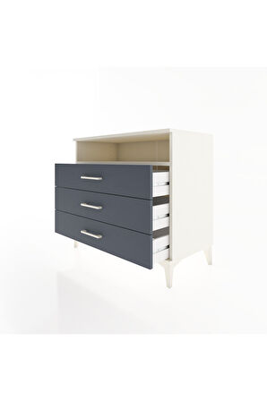 Hyperion Şifonyer Tek Raflı 3 Çekmeceli 88x44x80 Aytaşı-Antrasit