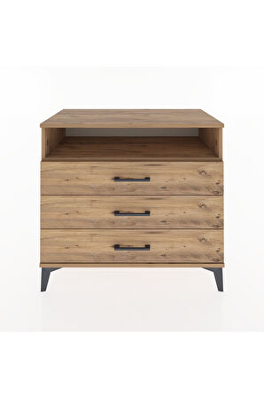 Hyperion Şifonyer Tek Raflı 3 Çekmeceli 88x44x80 Çam-Çam