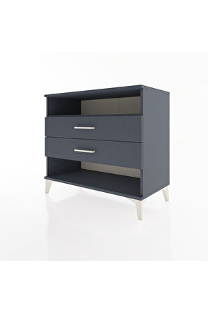 Hyperion Şifonyer Tek Raflı 2 Çekmeceli 88x44x80 Antrasit-Antrasit