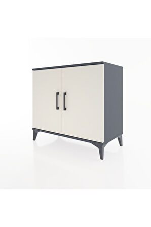 Hyperion Şifonyer 3 Raflı 2 Kapaklı 88x44x80 Antrasit-Aytaşı