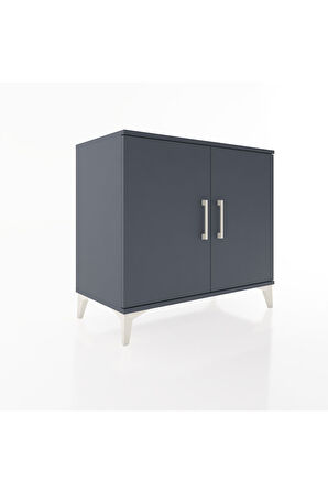 Hyperion Şifonyer 3 Raflı 2 Kapaklı 88x44x80 Antrasit-Antrasit