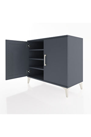 Hyperion Şifonyer 3 Raflı 2 Kapaklı 88x44x80 Antrasit-Antrasit