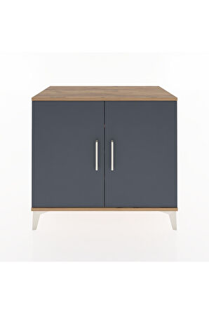 Hyperion Şifonyer 3 Raflı 2 Kapaklı 88x44x80 Çam-Antrasit