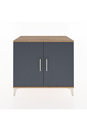 Hyperion Şifonyer 2 Kapaklı 88x44x80 Çam-Antrasit