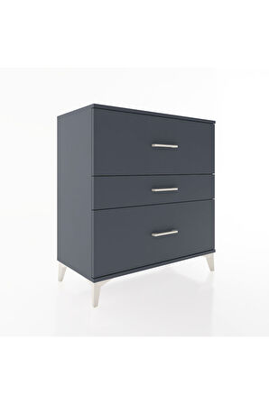 Hyperion Şifonyer 3 Çekmeceli 88x44x96 Antrasit-Antrasit