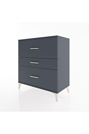 Hyperion Şifonyer 3 Çekmeceli 88x44x96 Antrasit-Antrasit