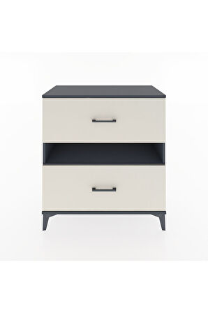 Hyperion Şifonyer Tek Raflı 2 Çekmeceli 88x44x96 Antrasit-Aytaşı