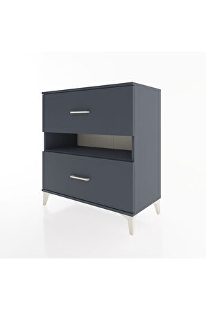 Hyperion Şifonyer Tek Raflı 2 Çekmeceli 88x44x96 Antrasit-Antrasit