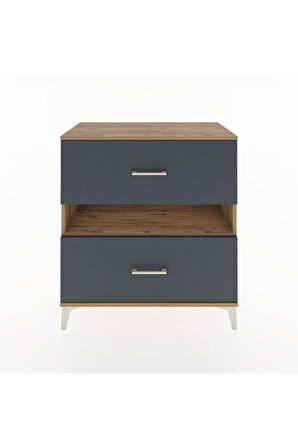 Hyperion Şifonyer Tek Raflı 2 Çekmeceli 88x44x96 Çam-Antrasit