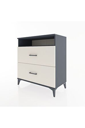 Hyperion Şifonyer Tek Raflı 2 Çekmeceli 88x44x96 Antrasit-Aytaşı