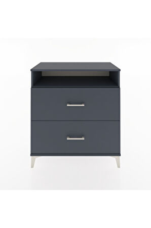 Hyperion Şifonyer Tek Raflı 2 Çekmeceli 88x44x96 Antrasit-Antrasit