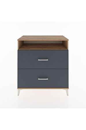 Hyperion Şifonyer Tek Raflı 2 Çekmeceli 88x44x96 Çam-Antrasit