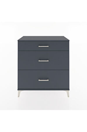 Hyperion Şifonyer 3 Çekmeceli 88x44x96 Antrasit-Antrasit