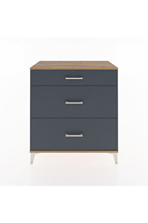 Hyperion Şifonyer 3 Çekmeceli 88x44x96 Çam-Antrasit