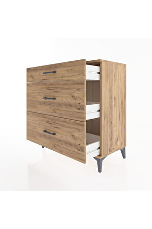 Hyperion Şifonyer 3 Çekmeceli 88x44x96 Çam-Çam