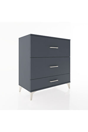 Hyperion Şifonyer 3 Çekmeceli 88x44x96 Antrasit-Antrasit