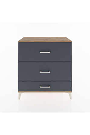 Hyperion Şifonyer 3 Çekmeceli 88x44x96 Çam-Antrasit