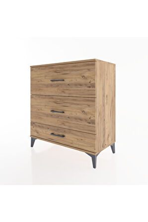 Hyperion Şifonyer 3 Çekmeceli 88x44x96 Çam-Çam