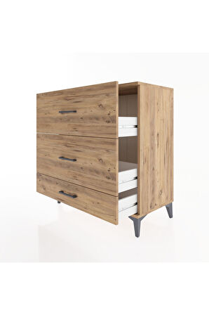 Hyperion Şifonyer 3 Çekmeceli 88x44x96 Çam-Çam