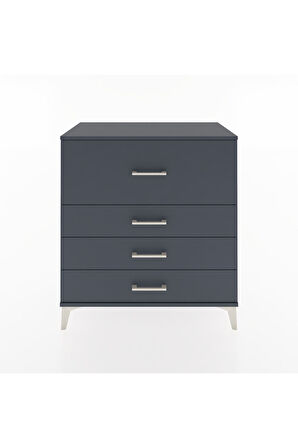 Hyperion Şifonyer 4 Çekmeceli 88x44x96 Antrasit-Antrasit