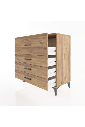 Hyperion Şifonyer 4 Çekmeceli 88x44x96 Çam-Çam