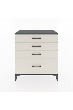 Hyperion Şifonyer 4 Çekmeceli 88x44x96 Antrasit-Aytaşı