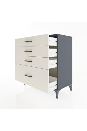 Hyperion Şifonyer 4 Çekmeceli 88x44x96 Antrasit-Aytaşı