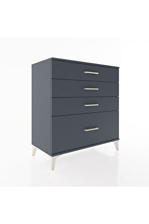 Hyperion Şifonyer 4 Çekmeceli 88x44x96 Antrasit-Antrasit