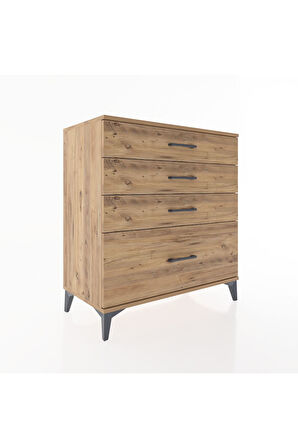 Hyperion Şifonyer 4 Çekmeceli 88x44x96 Çam-Çam