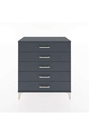 Hyperion Şifonyer 5 Çekmeceli 88x44x96 Antrasit-Antrasit
