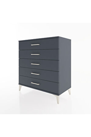 Hyperion Şifonyer 5 Çekmeceli 88x44x96 Antrasit-Antrasit