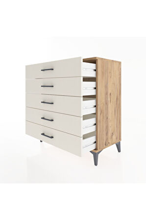 Hyperion Şifonyer 5 Çekmeceli 88x44x96 Çam-Aytaşı