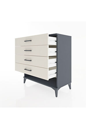 Hyperion Şifonyer 4 Çekmeceli 88x44x96 Antrasit-Aytaşı