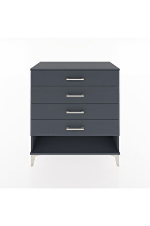 Hyperion Şifonyer 4 Çekmeceli 88x44x96 Antrasit-Antrasit