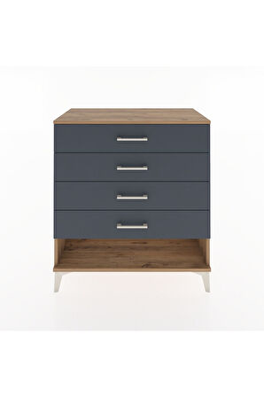 Hyperion Şifonyer 4 Çekmeceli 88x44x96 Çam-Antrasit