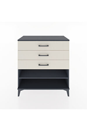 Hyperion Şifonyer Tek Raflı 3 Çekmeceli 88x44x96 Antrasit-Aytaşı