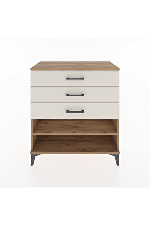 Hyperion Şifonyer Tek Raflı 3 Çekmeceli 88x44x96 Çam-Aytaşı