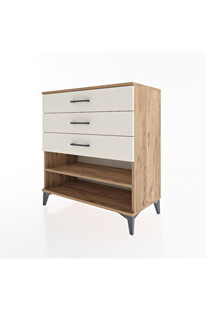 Hyperion Şifonyer Tek Raflı 3 Çekmeceli 88x44x96 Çam-Aytaşı