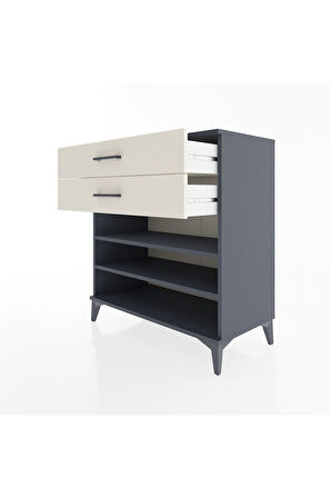 Hyperion Şifonyer 2 Raflı 2 Çekmeceli 88x44x96 Antrasit-Aytaşı